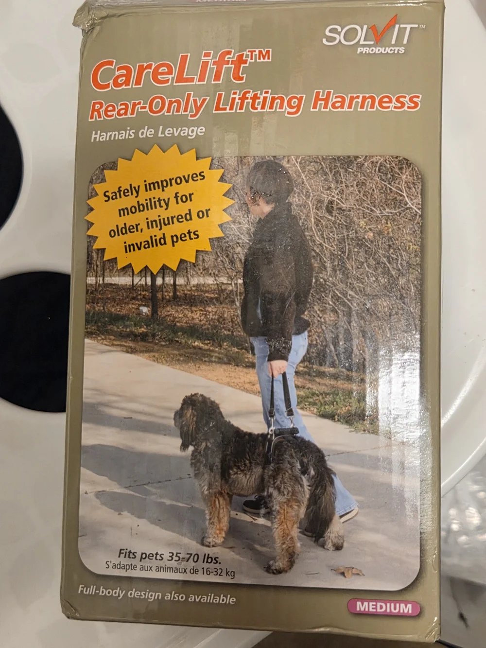 Rear-Only Lifting Harness for Dogs - Medium, Black